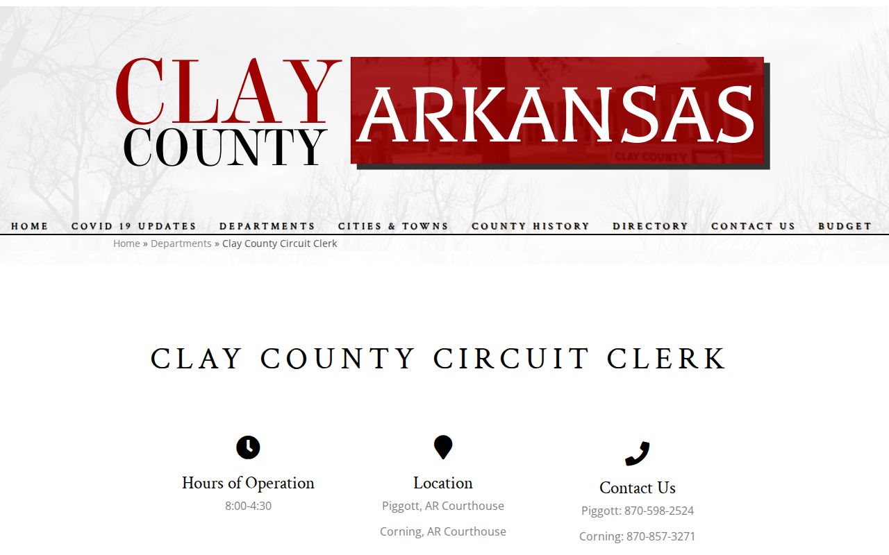 Clay County criminal records circuit clerk office page